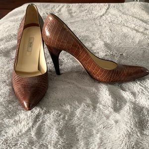 Prada Brown embossed leather heels - Size 40